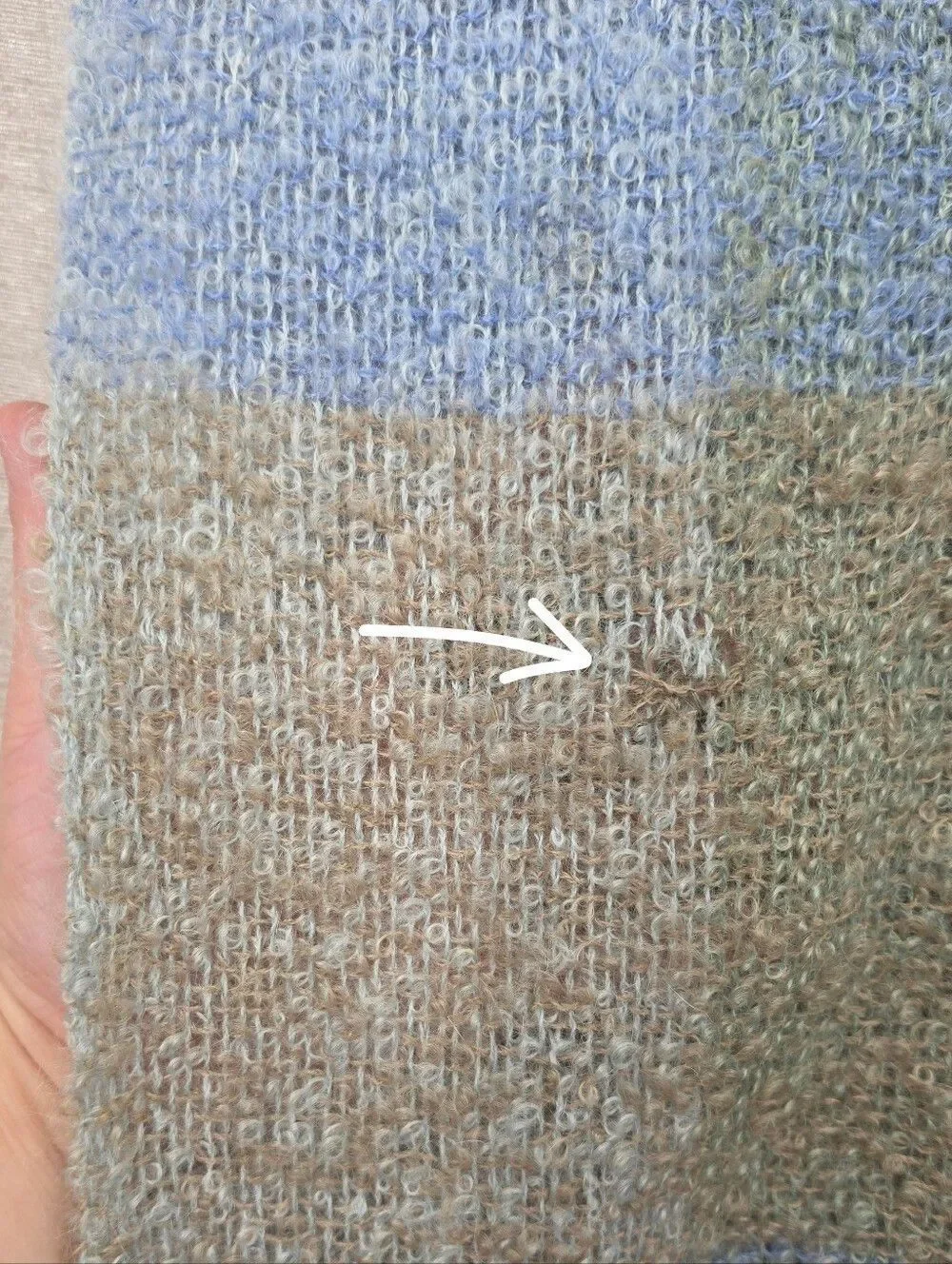 Andrew Stewart Vintage Mohair Striped Plaid Knit Fringe Scarf Wrap Throw